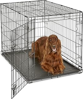Midwest Homes for Pets 42-Inch New World Crate for Large Breeds, 71-90 lbs, Single Door Folding Dog Crate, Leak-Proof Tray & Secure Latch, Portable, Durable & Easy to Assemble