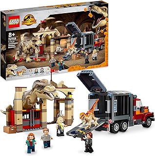 76948 Jurassic World T. Rex & Atrociraptor: Dinosaur Escape Set with Truck, Dino Toy, Christmas Gift for Children from 8 Years with 4 Mini Figures, Inspired by the Movie 2022