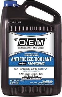 Recochem OEM European Vehicles Premium Antifreeze 50/50 Extended Life Coolant - Euro I Blue 1 Gallon, 1 Pack
