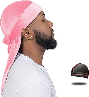 Velvet Durag for Men Wave Cap Velvet Dorag for Men Women 360 Wave