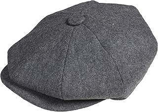 Men's 8 Piece 'Newsboy' Style Flat Cap Wool