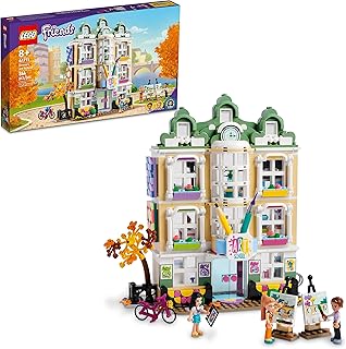 Friends Emma's Art School House Set 41711, Creative Arts & Crafts Toy with 3 Mini-Dolls, Accessories and DOTS Decor, Birthday Gift Idea for Kids 8-12 Years Old