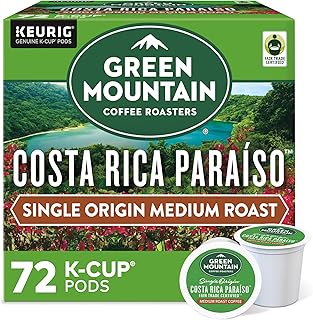 Costa Rica Paraiso, Single-Serve Keurig K-Cup Pods, Medium Roast Coffee Pods, 72 Count