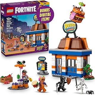 Fortnite Durrr Burger Restaurant Kids Toy - Video Game Building Set for Boys & Girls, Ages 10+ - Fortnite Minifigures Beach Boss, Grimy, and More - Gift Idea for Birthdays & Gaming Fans - 77076
