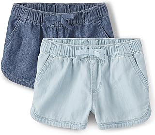Baby Girls' and Toddler Pull on Chambray Shorts