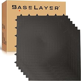 Baselayer Performance Series Interlocking Floor Tiles - Durable ½ in TPE (Rubber Like, NOT Foam, no Odor) - Gym Flooring for Weights & Heavy Equipment - Black, 15 SqFt (6 Pack) - Made in USA