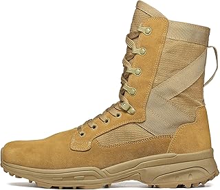 TACTICAL T8 NFS 670 Military Combat Boots for Men and Women, Army, Air Force, AR670-1 Compliant Footwear, Lightweight, Suede Leather