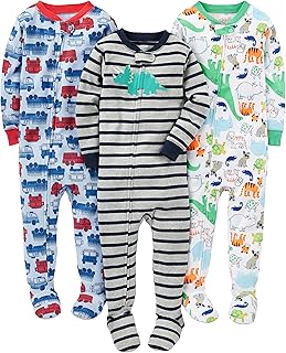 Simple Joys by Carter's baby-boys 3-pack Snug Fit Footed Cotton Pajamas