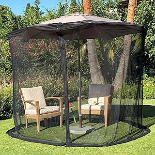 Mosquito Net for Umbrella 11 FT | Large Sizes & Fabric Designed for Outdoors | Insect House Screen Netting for Patio, Porch & Garden Terrace | Outside Canopy Bug & Fly Protection Enclosure