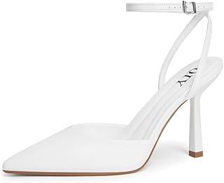 Closed Toe Ankle Strap Heels Women Pumps Pointed Toe Heeled Sandals for Women Stiletto Wedding Dress Shoes