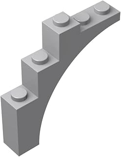 25 Piece Arch 1 x 5 x 4 - Continuous Bow, Light Gray, Compatible with Lego Parts and Pieces