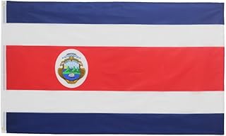 ANJOR Costa Rica Flag 3x5Fts - Republic of Costa Rica Flags With Brass Grommets 3 X 5 Ft