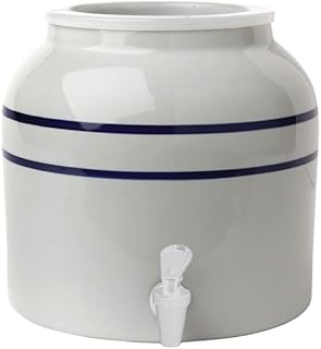 New Wave Enviro Porcelain Water Dispenser, Classic Blue Stripe