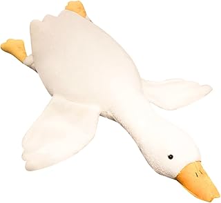 MDXMY 51.2" Goose Stuffed Animal White Swan Throw Plush Pillow Super Soft Sleeping Pillow(Down White, 51.2"