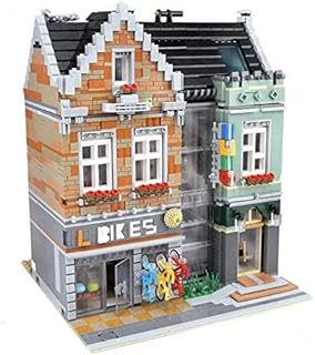General Jim’s Modular Bike Shop Store Street View Building Blocks City Creator Architectural Building Blocks Set Compatible with All Major Brands - Great Gift for MOC Builders