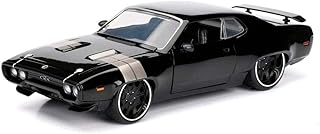 Toys Fast & Furious 1:24 Dom's Plymouth GTX Die-cast Car, Toys for Kids and Adults, Black, Standard