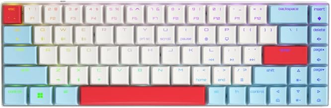 MX-LP 2.1 Compact Wireless Gaming Keyboard. RGB MX Silver Speed Switches. RGB Lighting Low-Profile MX Precision switches. 65% Size. 68 Keys. (Red White & Blue)