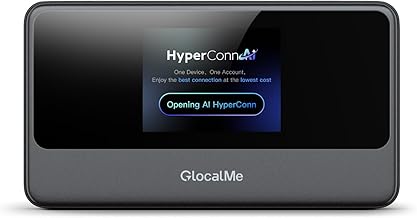 GlocalMe MeowGo G40Pro 4G Portable WiFi Hotspot for Travel in 200+ Countries, Upgraded 4G+ Mobile Hotspot Device with AI HyperConn, Speed Up to 390Mbps, No SIM Card Needed, 10 Connected Devices