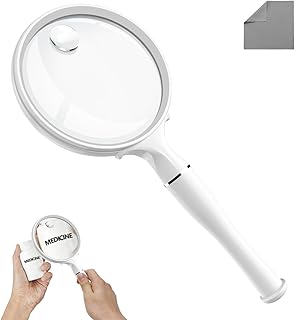 10X 30X Magnifying Glass, 90MM Anti-Glare Acrylic Lens, Handheld Reading Magnifier for Elderly and Fine Craft Observation
