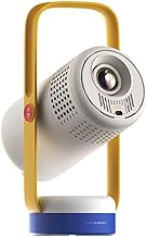 Vibe One Battery Powered 1080P Smart Portable Projector, Google TV with Licensed Netflix, Sound by JBL, Built-in Battery, Auto Focus & Keystone, HD Projector for Bedroom, Backyard and Home(Blue)