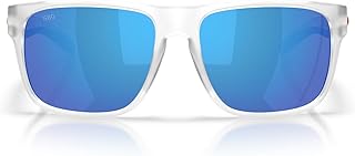 Sunglasses for Men - Spearo XL Mens Polarized Sunglasses, UV Protection for Fishing, Boating & Beach - Matte Clear/Blue Mirror 580G - 59