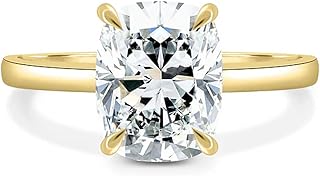 10K 14K 18K Solid Gold Moissanite Engagement Ring for Women, 1-3 Carat Round/Oval/Emerald/Princess/Radiant/Elongated Cushion/Marquise/Asscher Cut Moissanite Wedding Ring Solitaire Band