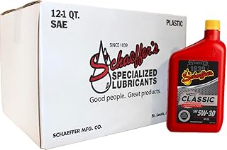 Schaeffer Manufacturing Co. 4530-012 SynShield Classic Performance Synthetic Plus Gasoline Engine Oil 5W-30, 1-quart bottle (case of 12)