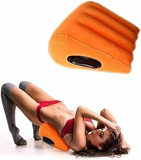 Newly Orange Triangle Wedge Pillow with Handle Inflatable Ramp Positioning for Deeper Position Support Pillow Men Women Couples Soft Portable Sofa Pillow Body Positioners Cushion Sweater Q5T7
