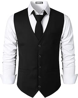 Men's Hipster Urban Design 3 Pockets Business Formal Dress Vest for Suit Tuxedo