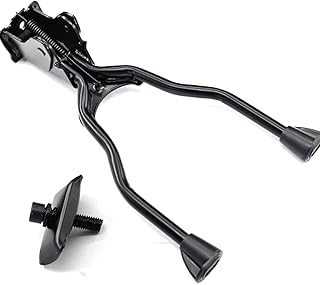 Bike Kickstand, Bike Stand, Double Leg Iron Bicycle Kick Stand for Mountain Bike Road Bicycle, Bicycle Stand Suitable for Bicycles from 26 "-28", Height Adjustable, Iron, Black