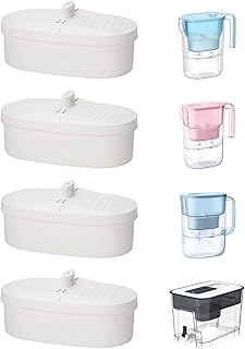 KEEPOW WD-PF-01A Plus Replacement Filter Compatible with All Water-Drop Pitcher Filtration System, Reduces PFOA/PFOS, Chlorine, Last Up to 3 Months or 200 Gallons, 4 Pack