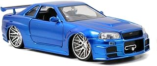 Toys Fast & Furious 1:24 Brian's 2002 Nissan Skyline GT-R R34 a Die-cast Car, Toys for Kids and Adults, Blue (97173)