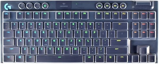 Dust-Proof Silicone Keyboard Skin Cover Compatible for Logitech G915 TKL Tenkeyless Lightspeed Wireless RGB Mechanical Gaming Keyboard, G915 TKL Keyboard Skin Accessories (Clear)