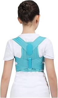 Waist Support Back Posture Corrector Orthopedic Corset Shoulder Lumbar Spine Decompression Lumbar Support Belt(Blue,L)