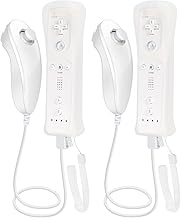 GLCONN Remote Controller with Nunchunk for Wii and Wii U Games - Remote Controller + Nunchunk for Wii Remotes - Set of 2