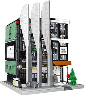 Downtown Office Building 3 Story 3828 Piece Streetview City Modular Building Block Brick MOC Model or Playset with Accessories for Teens or Adults
