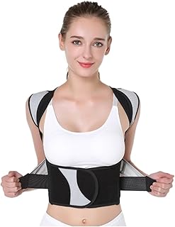 Waist Support Belt Back Back Posture Corrector Corset Shoulder Clavicle Spine Lumbar Support Belt Adjustable Support (Black,L)