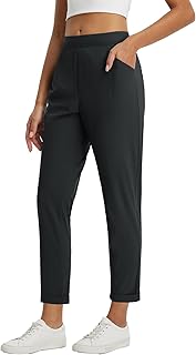 Womens Travel Pants with Zipper Pockets Stretchy Work Pants Business Casual Slacks Golf Pants Dressy with Pockets