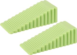 uxcell 2 Pcs Door Stoppers for Bottom of Door, 28mm/1.10 Inch Door Stops, Rubber Door Stopper Wedge Anti Slip, Window Stopper Door Stackable, Green