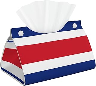 Flag of Costa Rica Leather Tissue Box - Waterproof, Foldable Storage, Suitable for Home, Car, Bathroom, Kitchen, etc.