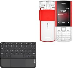 Keyboard Compatible with Nokia 5710 XpressAudio - SlimKeys Bluetooth Keyboard with Trackpad, Portable Slim TouchPad - Jet Black