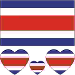 Costa Rica Flag Tattoos,10 Sheets Costa Rica Sports Temporary Face Stickers,40 Pcs Waterproof Sports Sweat Costa Rica Flag Removable Fake Tattoos For Men Teenages Women (Costa Rica)