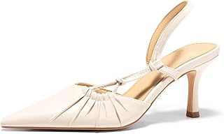 Womens Slingback Kitten Heels Closed Pointed Toe Pumps D'Orsay Wedding Party Dress Shoes