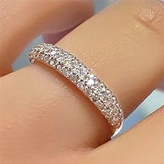 Sparkling Engagement Ring with Pave Setting Cubic Zirconia for Women