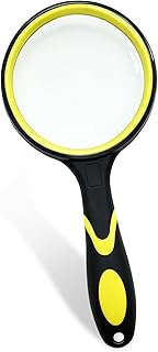 Premium 10X Magnifying Glass with Large 3 Inch (75mm) Lens - Ideal for Kids, Seniors, Close Work, Reading - Loupe Magnifier with Rubber Handle and Hole Design