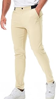 Men's Chino Casual Pants Slim Fit Skinny Tapered Cotton Dress Pants Stretch Jogger Golf Sweatpants with Pockets