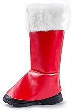 NUMJAW Christmas Santa Claus Costume Boot Covers for Men Women,Wide Calf Santa Boots Cover Plush Cuffs Santa Costume Foot for Halloween Mrs Claus Christmas Costume
