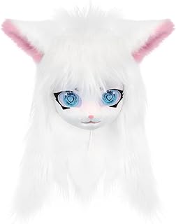 SMILETERNIT Animal Head Cat Fursuit Cut Mask Halloween Masquerade Costume Props