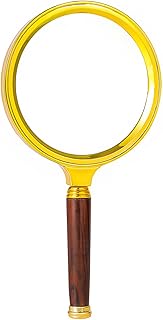 MAGIKON 10X Handheld Magnifier, Antique Handle Reading Magnifying Glass for Reading Book, Inspection, Coins, Insects, Rocks, Map and Crossword Puzzle, 90mm