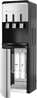 Euhomy Bottleless Water Cooler Water Dispenser, 3 Temperature Settings Hot Cold & Room Water, NSF Certified Dual Filters, Self Cleaning Water Dispenser, Child Safety Lock, LED Indicator, Black